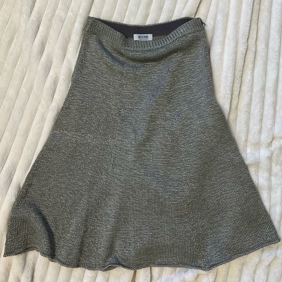 MOSCHINO Cheap and Chic Vintage Knit MIDI Skirt in Gray size 4 - Picture 2 of 12